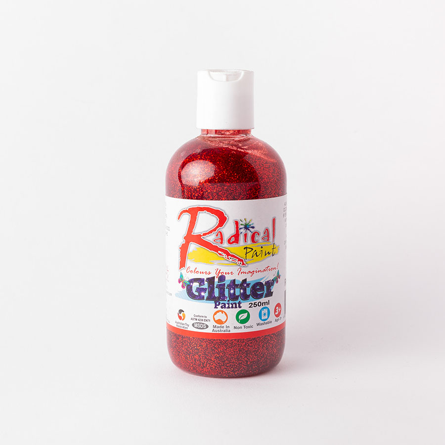 Premium Glitter Paint Red 250ml – Radical Paint